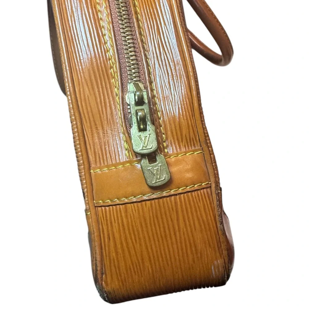 Louis Vuitton Epi Porte Documents Voyage Business Bag Briefcase Brown Leather